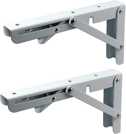 Opvouwbare Plankhouders - Klapconsoles Steunen - Ruimtebesparend Werken - Zware Belasting Metaal - 40 cm Breed - Wit