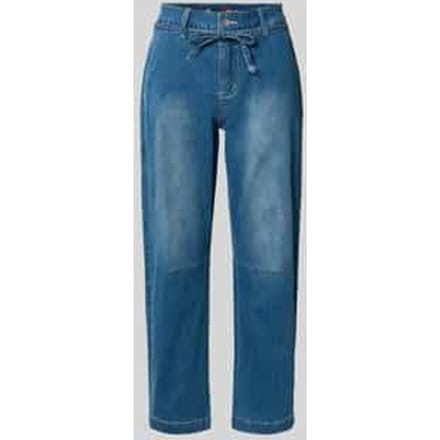 jeans met steekzakken en strikceintuur