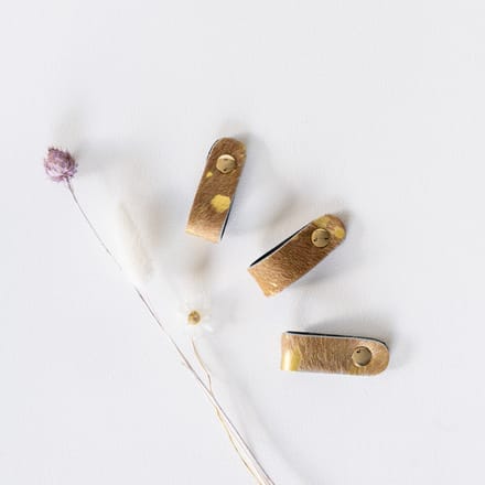 The Leather Rebel - Servetringen - bruin - goud - 6 stuks