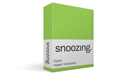 Snoozing - Flanel - Hoeslaken - Topper - Eenpersoons - 90/100x220 cm - Lime