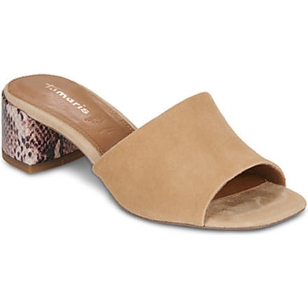 Tamaris Slippers Met Hak beige Suède - Maat 41
