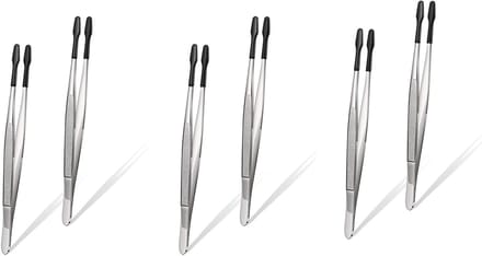 Rubberen Pincetten - Precisie Tool Set - Laboratorium Hobby - Niet-Markering Grip - 6 Stuks - Zwart