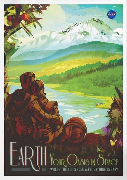 Earth Oasis In Space | Space, Astronomie & Ruimtevaart Poster | A3: 30x40 cm