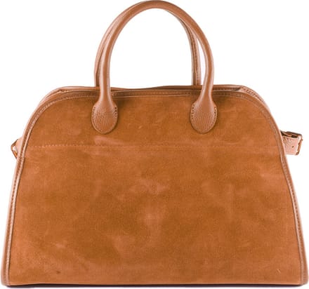 Giuliano lederen handtas Marion - Cognac - Suède - Made in Italy