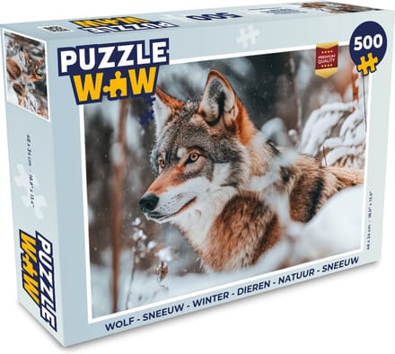 Puzzel Wolf - Sneeuw - Winter - Dieren - Natuur - Sneeuw - Legpuzzel - Puzzel 500 stukjes