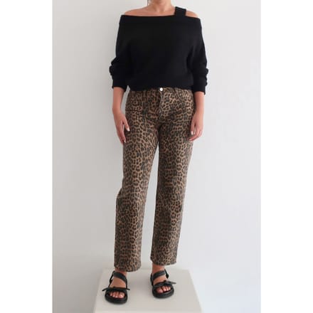 Dante6 Axelle Leopard Straight Jeans Multicolour Größe: 38 | Straight Jeans Outlet | Damen