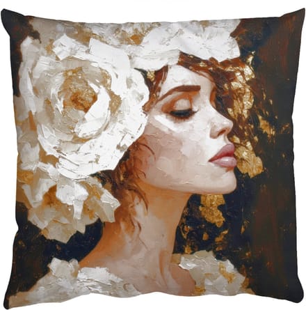Sierkussens - Kussentjes Woonkamer - 60x60 cm - Abstract - Vrouw - Bloemen - Wit