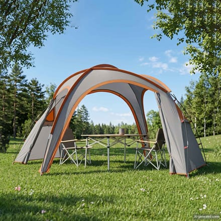 vidaXL - Trekkingtent - met - regenkap, - waterbestendig - 3-persoons