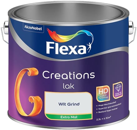 Flexa - Creations Lak Extra Mat - Wit Grind - Mengverf - 2,5 L