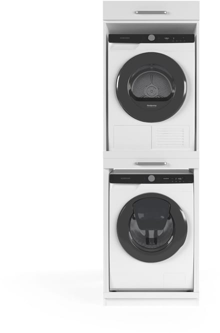 Wasophoogte® Wasmachine Kast Berlin - Wasmachine verhoger - Wasmachine ombouw - 700(D)*665(B)*2110(H) mm - Wit