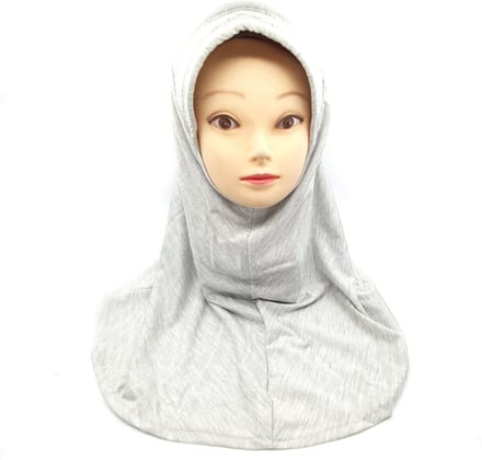 Mooie grijse hoofddoek, zachte hijab, hoofddeksel.