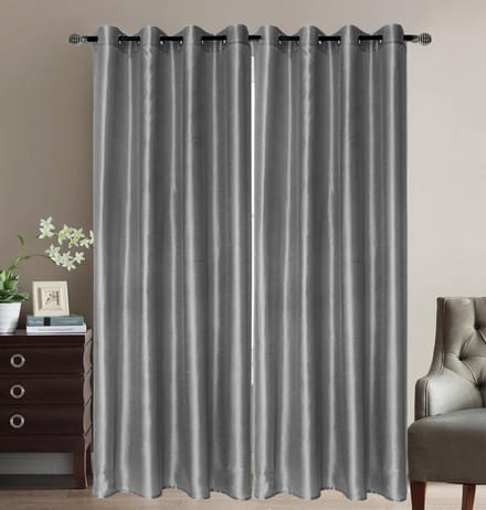 Kant en Klaar Vitrage Gordijn - Met Ringen - 140x240 cm - Grijs