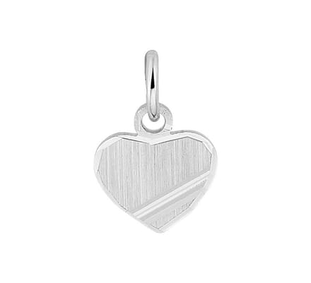 Zilver Gerhodineerde Graveerhanger hart gediamanteerd 1333350