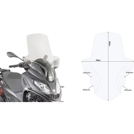 Scooter voorruit Givi Piaggio MP3 300 HPE (2019 à 2020)