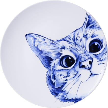 Heinen Delfts Blauw - Wandbord Poes - Delfts blauw - Keramiek - 31 cm