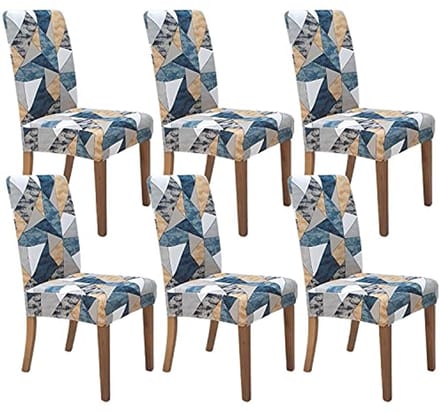 Stoelhoezen voor eetkamer - 6 stuks wasbare stretch slipcovers voor Parsons stoelen