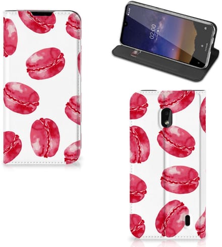 Book Case voor Nokia 2.2 Flip Style Cover Pink Macarons