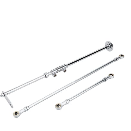 Kit de Modification d'Assemblage de Volant Avant pour Karting 630mm Crémaillère de Direction et Assemblage de Biellettes pour Karts 168ml DIY white