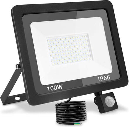 Waterdichte LED Buitenlamp met Bewegingsmelder 100W 10000lm Warm Wit