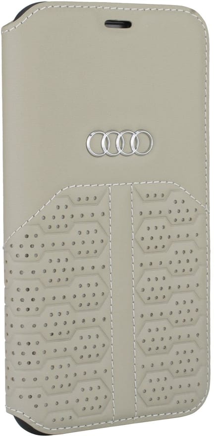 Audi hoesje - Beige - iPhone 12 Pro Max - Book Case - A6 Serie - Genuine Leather