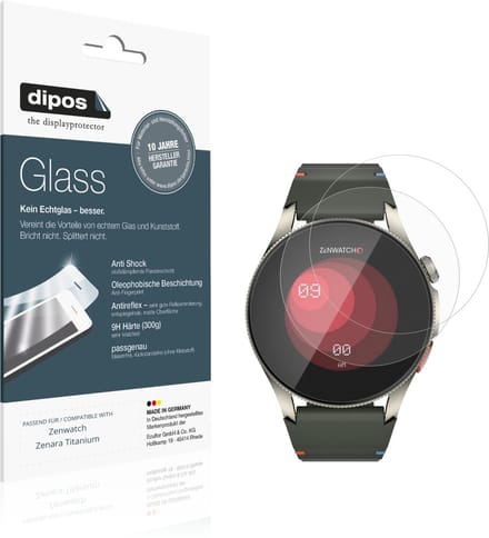 dipos – 2x Matte Pantserfolie geschikt voor Zenwatch Zenara Titanium | 9H Screenprotector