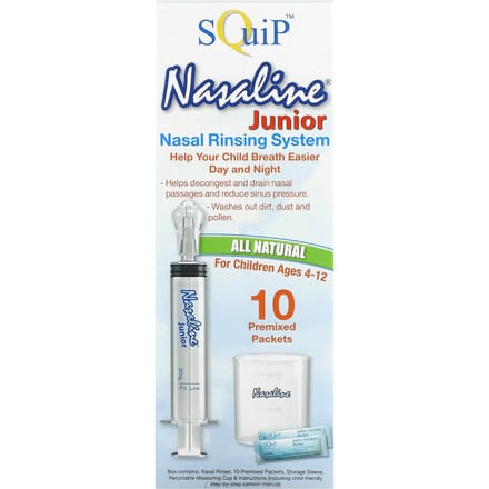 Nasaline Youth, Nasal Rinse System, for children 4-12 years, 14-piece kit white
