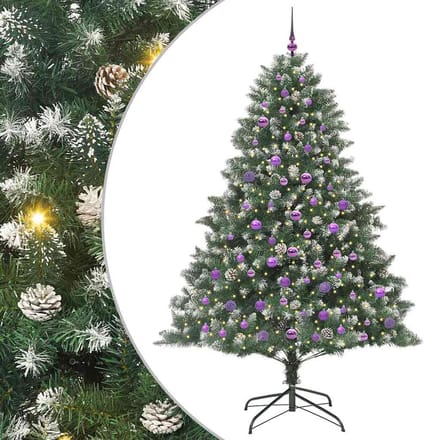 vidaXL - Kunstkerstboom - Groen - 210 - cm - PVC - en - Plastic - en - Staal