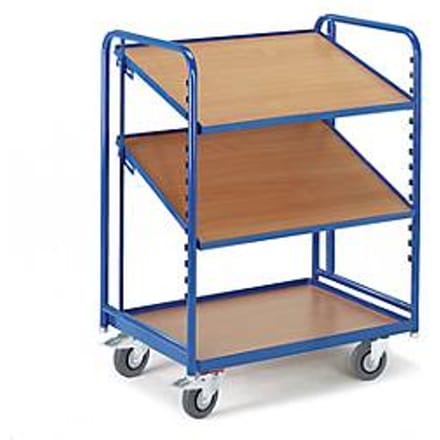 Euro-containerwagen met houten legborden, 820 x 620 mm