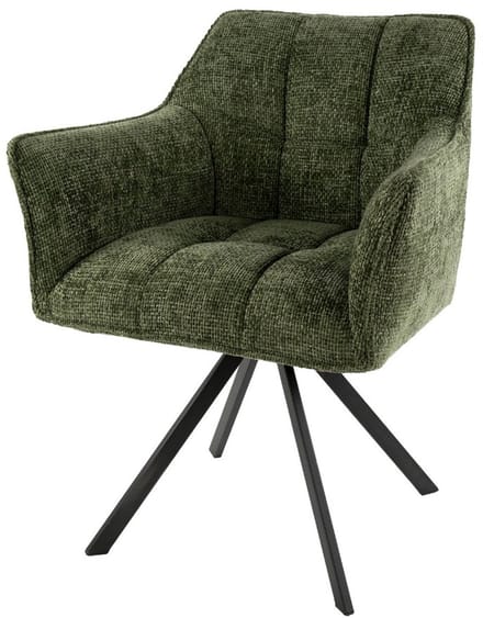 AnLi Style Armstoel Raster draaibaar Groen - set van 2