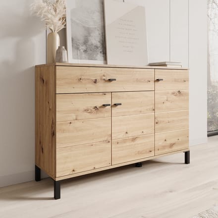 Meubella - Avellio - Dressoir - Eikenpatroon - 116x35x78 cm