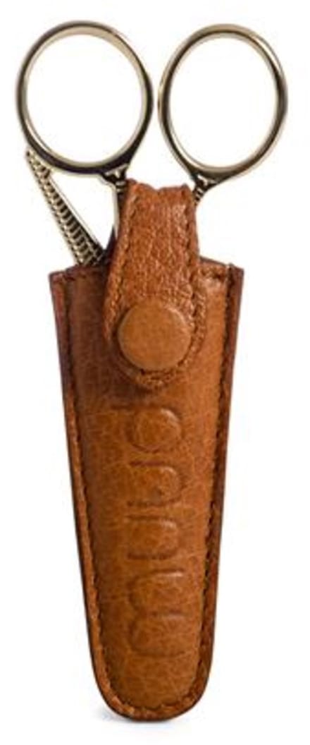 MUUD Espoo Whisky - Handgemaakt leren etui voor schaar 3.5x2x8cm