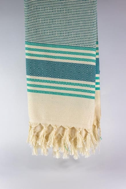 Milet – Turkse hamamdoek – 100x180 cm – katoen – licht & sneldrogend – groen