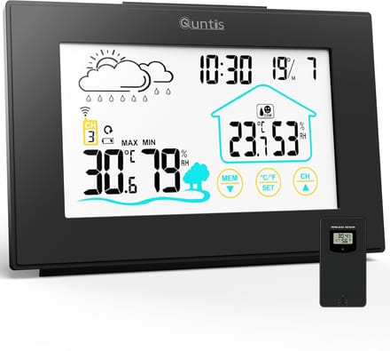 Weerstation met 5 inch LED-sensor, digitale thermometer en hygrometer voor binnen en buiten