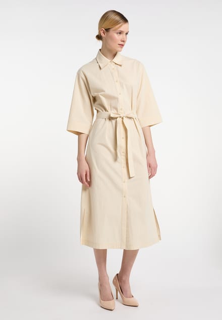 Dreimaster Overhemd jurk Dames lichtbeige