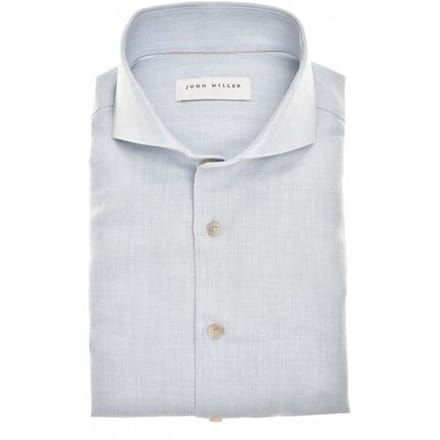 John Miller Overhemd Chambray Effect Subtle Mélange Look Airy Fabric Blend Licht Blauw / male