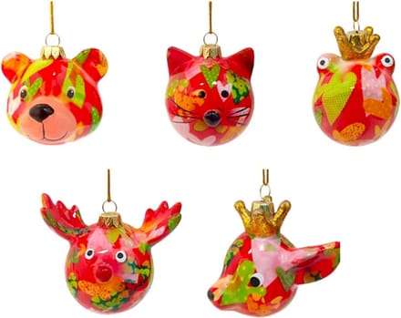 Pomme Pidou Kerstballen set 003 5 stuks (5x5x5cm - Keramiek)
