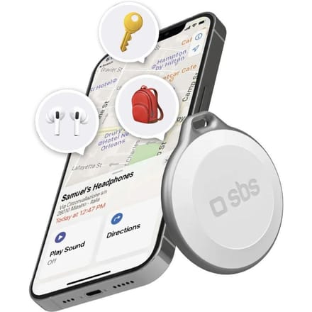 Localisateur SBS Track My Circle étanche IP65 compatible avec Localiser d'Apple - blanc