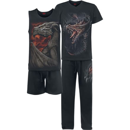 Spiral Pyjama - Breaking Out - M tot 4XL - voor Mannen - zwart