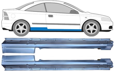 Volledige dorpel voor Opel Astra G 1998-2009 / Links + Rechts / COUPE