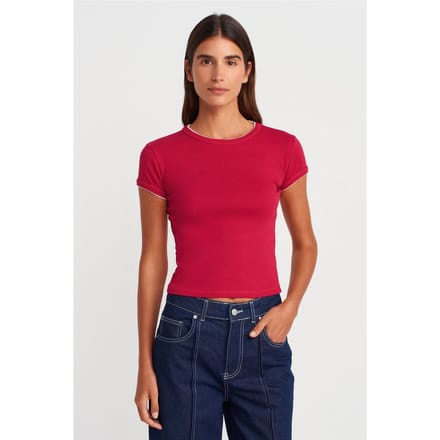 Dames Slim Fit Katoenen Cropped T-Shirt