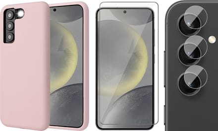 Hoesje geschikt voor Samsung Galaxy S24 Plus - Screenprotector Glas & Camera - Mat Back Case Roze