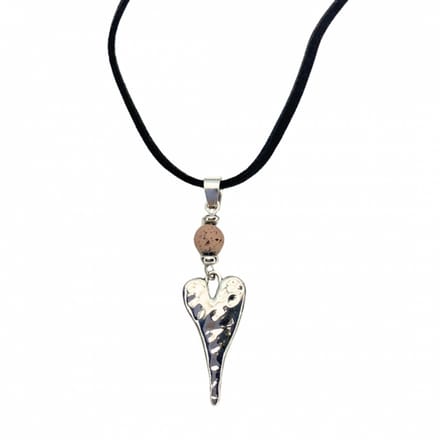 Ketting hart lavasteen roze verstelbaar - Charme Bijoux