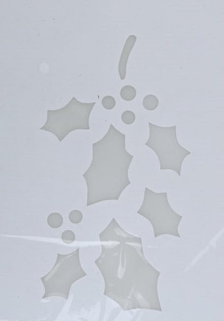 Kerst raamsjabloon hulsttakken - wit - 35 cm - raamdecoratie - kerstversiering - sneeuwspray sjabloon