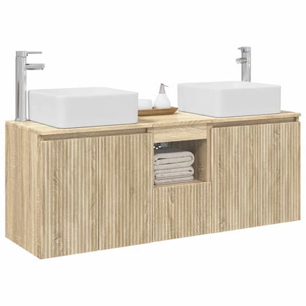 vidaXL - Badkamerkast - set - 3 - st - Sonoma - Eiken - 135 - x - 35 - x - 80 - cm