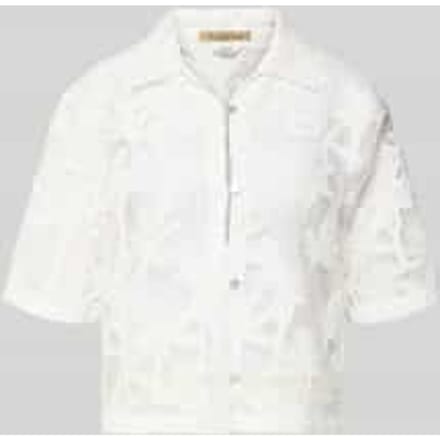 Kort blouse in embroiderystijl met 3/4-mouw