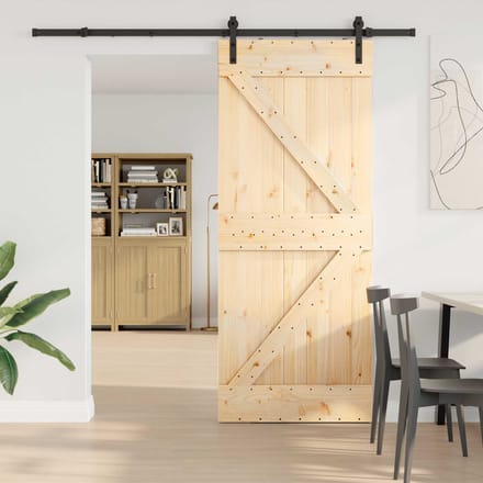 vidaXL - Schuifdeur - NARVIK - 85 - x - 210 - cm - (213,5 - cm) - Naturel - en - Zwart