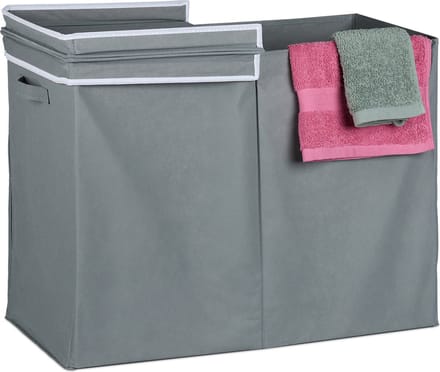 wasbox met deksel - 100 l - opvouwbaar - stof - 50 x 68 x 34 cm - draagbaar