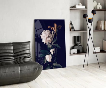 Glasschilderij - Bloemen - 110x70x0.4 cm