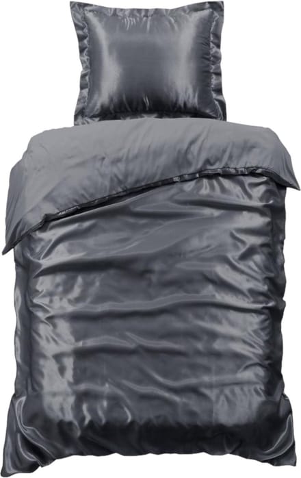 Beauty Silk Dekbedovertrek - 140x200/220 - Glans Satijn - Antraciet