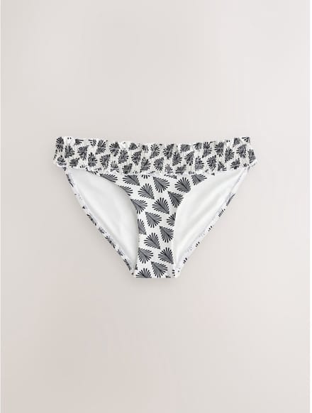 Next - Dames - Gerimpelde bikinislip met hoge taille - Crème